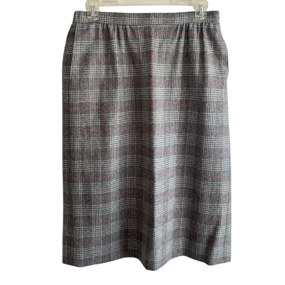 VTG Pendleton Plaid Wool Midi Skirt Womens 12P Lined Pleaded Pockets Made in USA